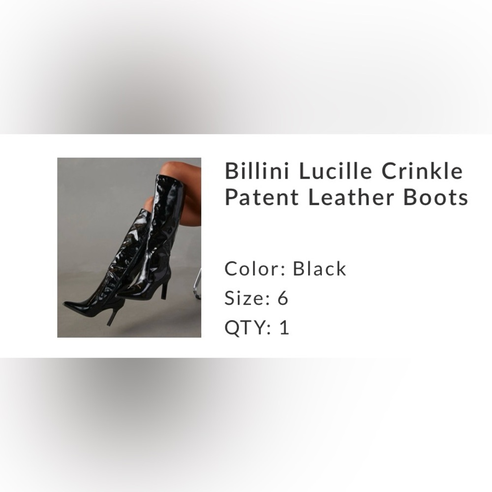 NWOT Billini Black Patent Leather High Boots